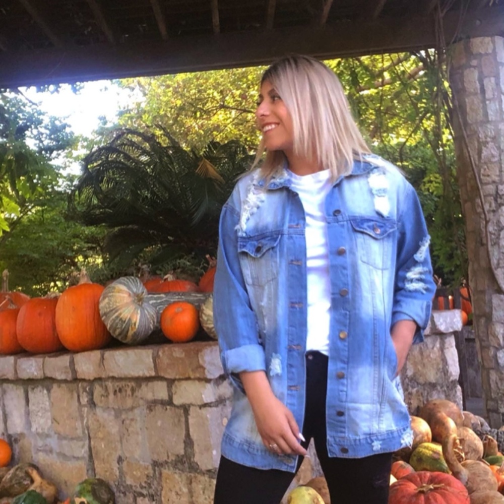 Oversized Distressed Denim Jacket